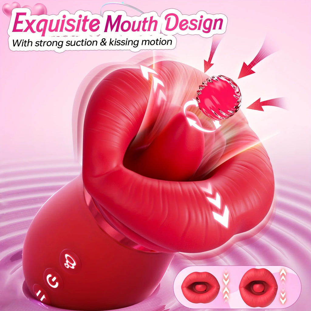 4in1 Mouth Sucking Vibrator 10 Tongue Licking Modes