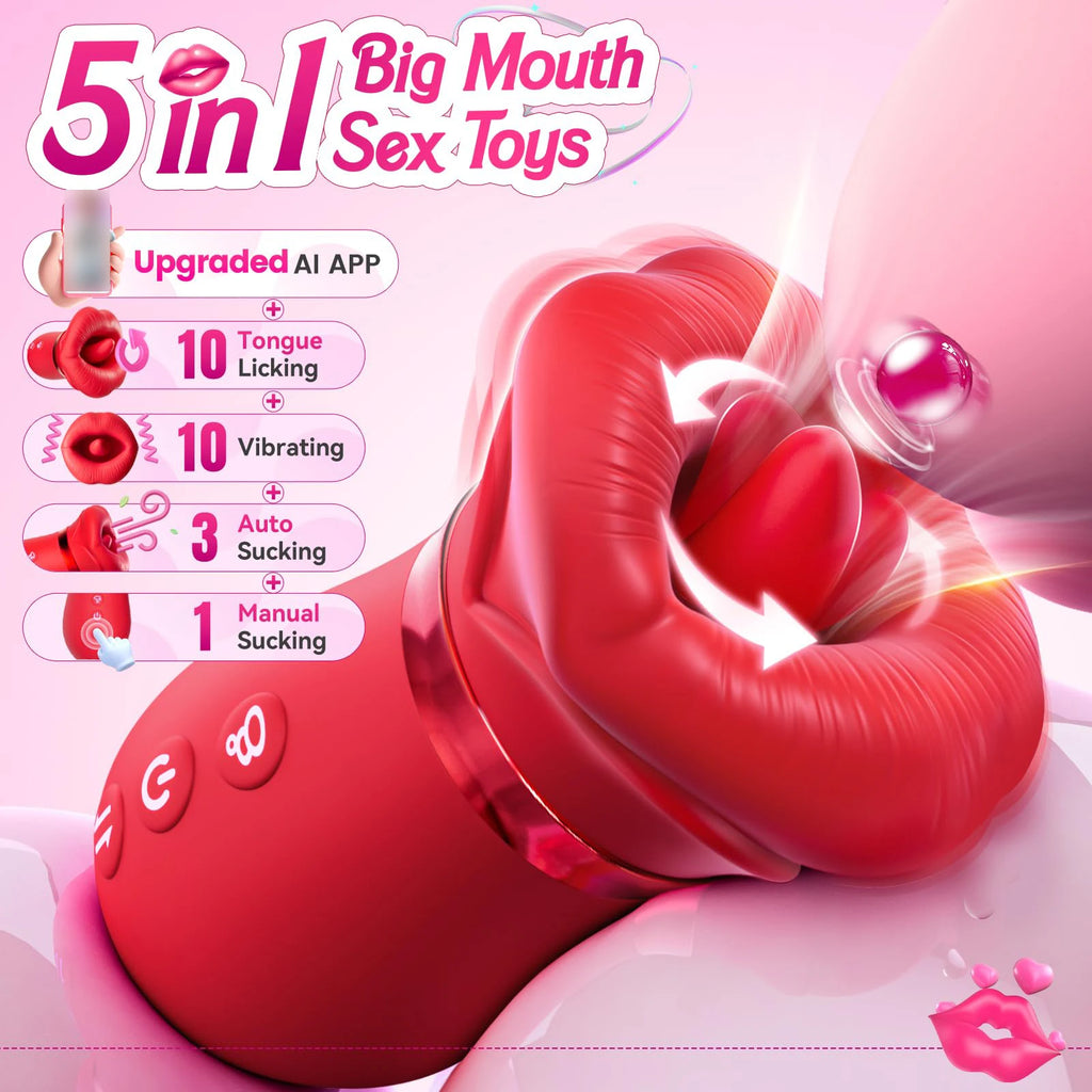 4in1 Mouth Sucking Vibrator 10 Tongue Licking Modes